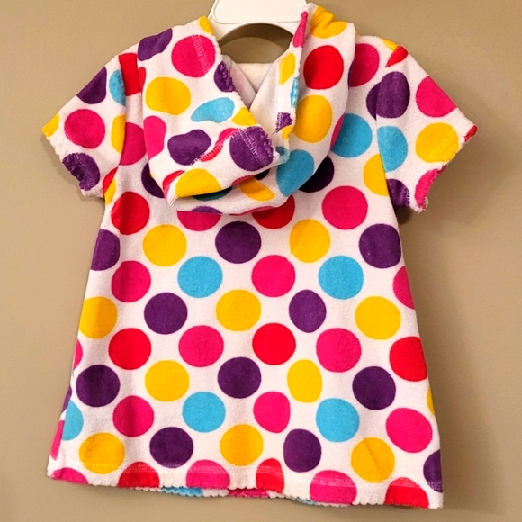 Terry polka dot hooded coverup - Picture 2 of 4